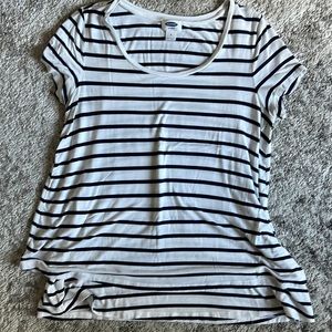 Old Navy white & blue striped nursing top